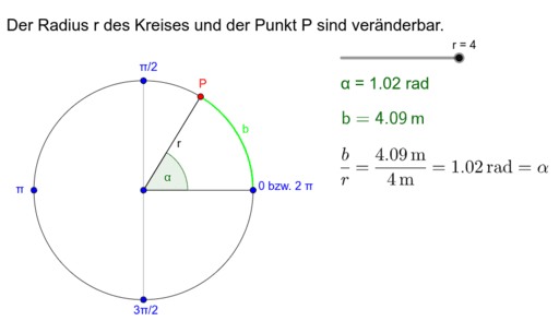 Das Bogenmaß Eines Winkels Geogebra