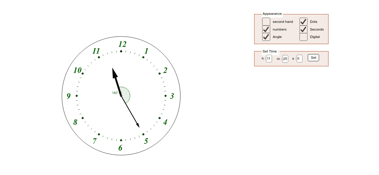 Clock angle deals calculator