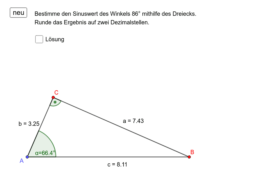 Winkelwerte Im Rechtwinkligen Dreieck Bestimmen – GeoGebra