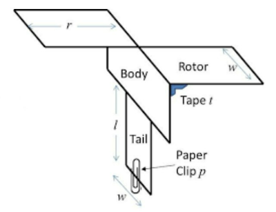 Paper helicopter prototype design