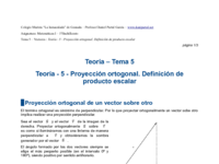 Teoría - 5 - Proyección ortogonal. Definición de producto escalar.pdf