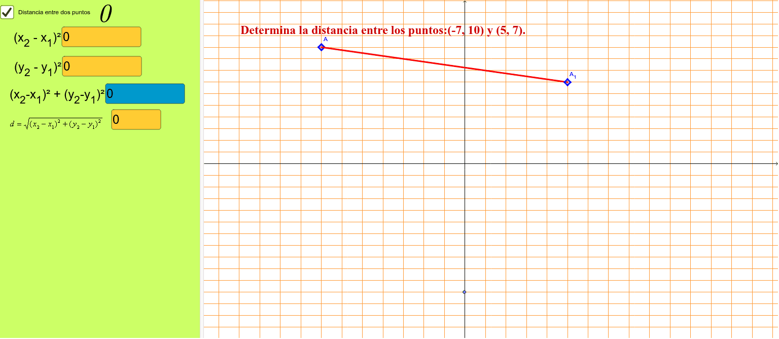 Distancia Entre Dos Puntos – GeoGebra