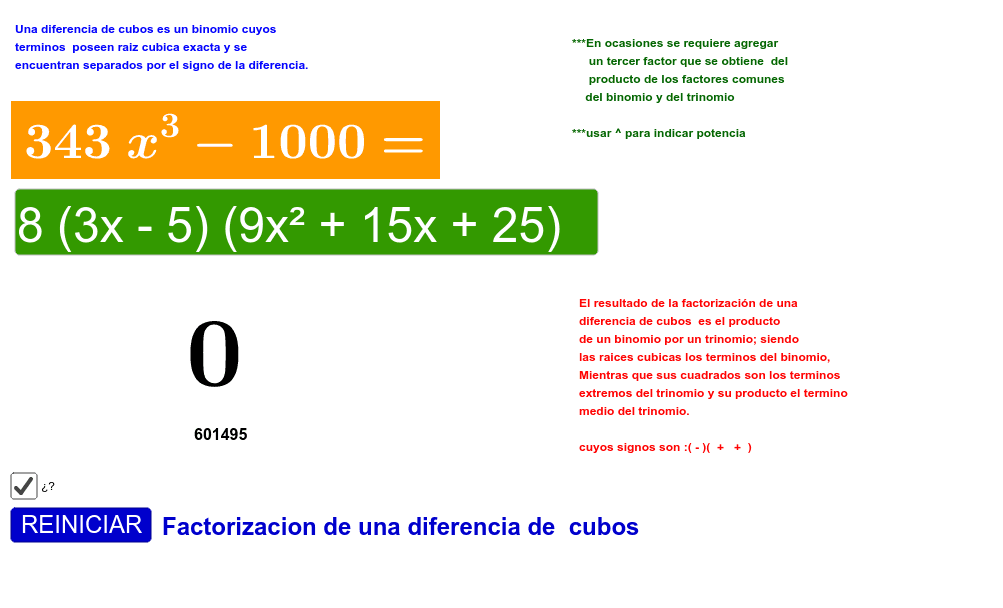 diferencia de cubos