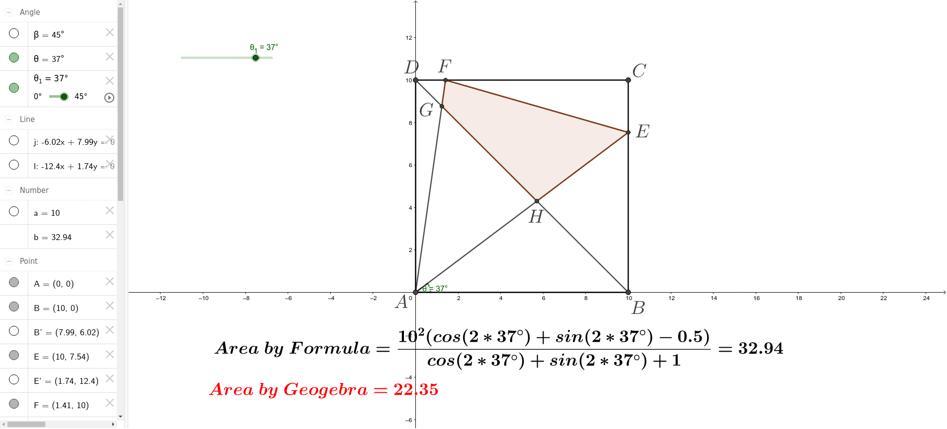 Area bounded - GeoGebra