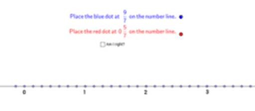 Improper fractions and mixed numbers on a number line – GeoGebra