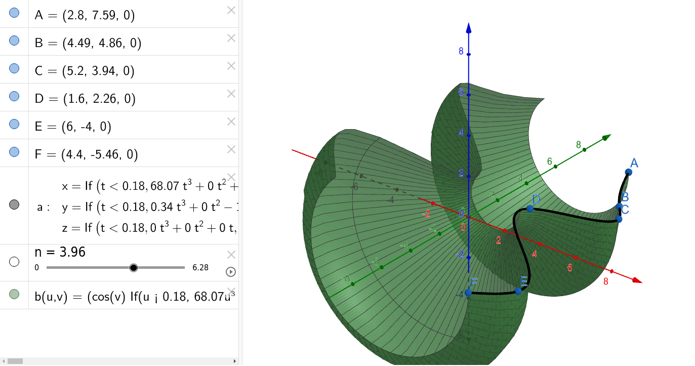 Surface With Spline – GeoGebra