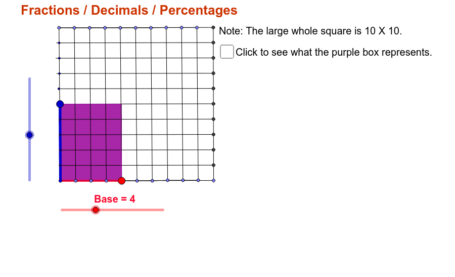 Fractions Decimals Percents – GeoGebra