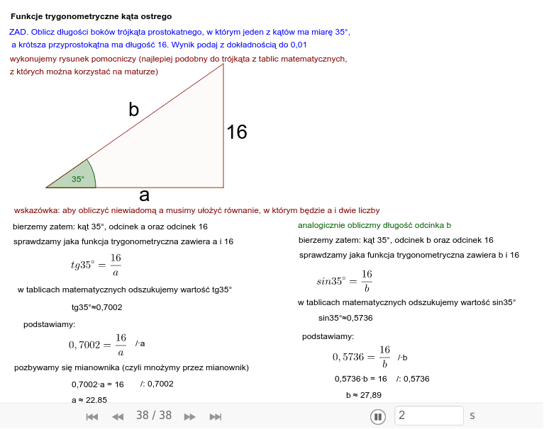 Funkcje Trygonometryczne Kąta Ostrego Geogebra 7023