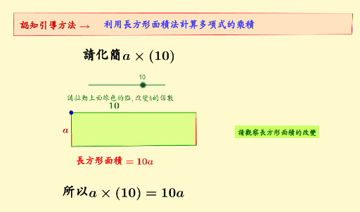 長方形面積法 單項式乘法 Geogebra