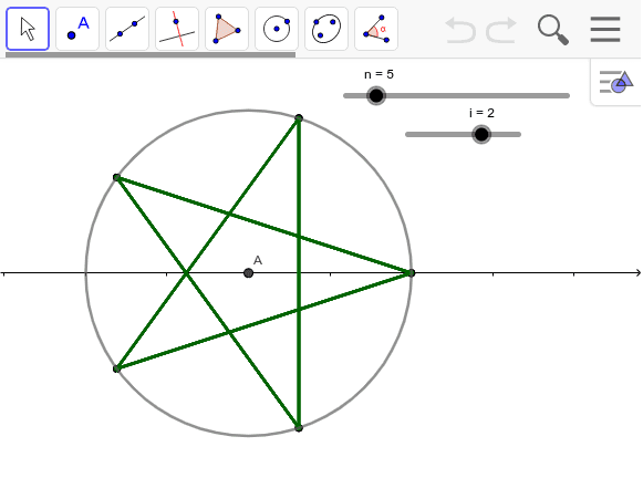 星形正多角形と分数正多角形 Geogebra