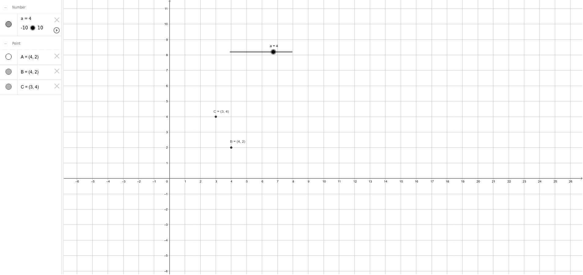 slider تحديد احداثيات نقطة حسب – GeoGebra