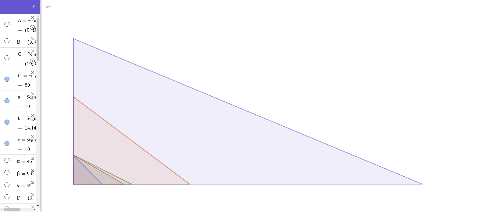 The Famous Five Right Triangles – GeoGebra