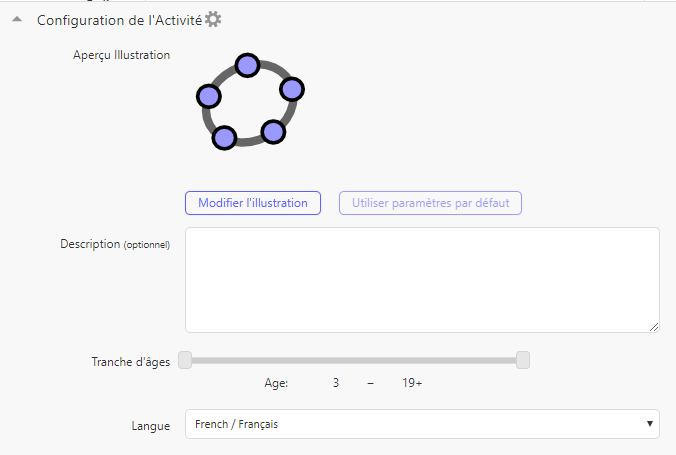 Configuration de l'Activité