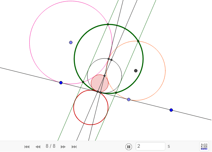 A Circle Tangent to Two Circles and a Line (Inversion) – GeoGebra