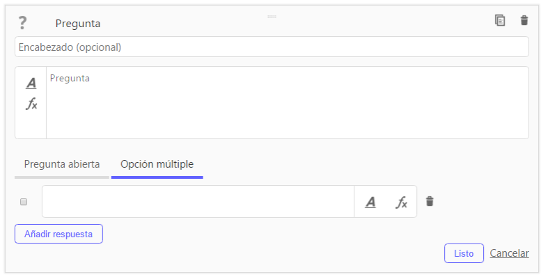 Acerca de las preguntas de Opción múltiple