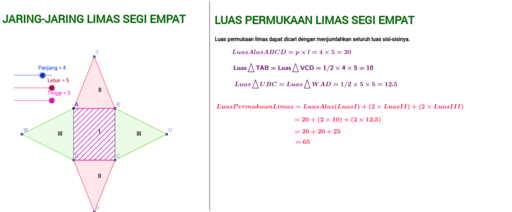 Jaring-jaring limas segi empat – GeoGebra