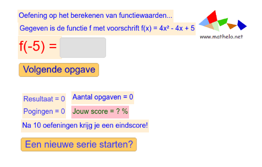 Oef Functiewaarden Met SCORE – GeoGebra