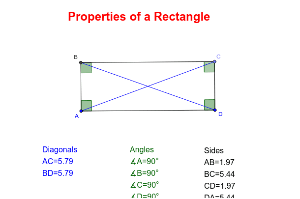 diagonal properties of a rectangle