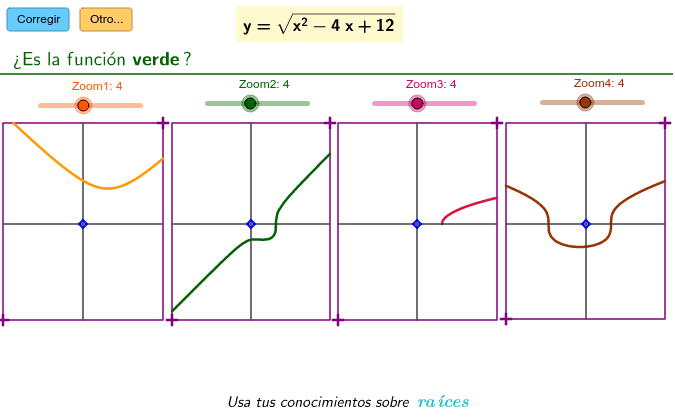 Raices Elige La Funcion Correcta Geogebra