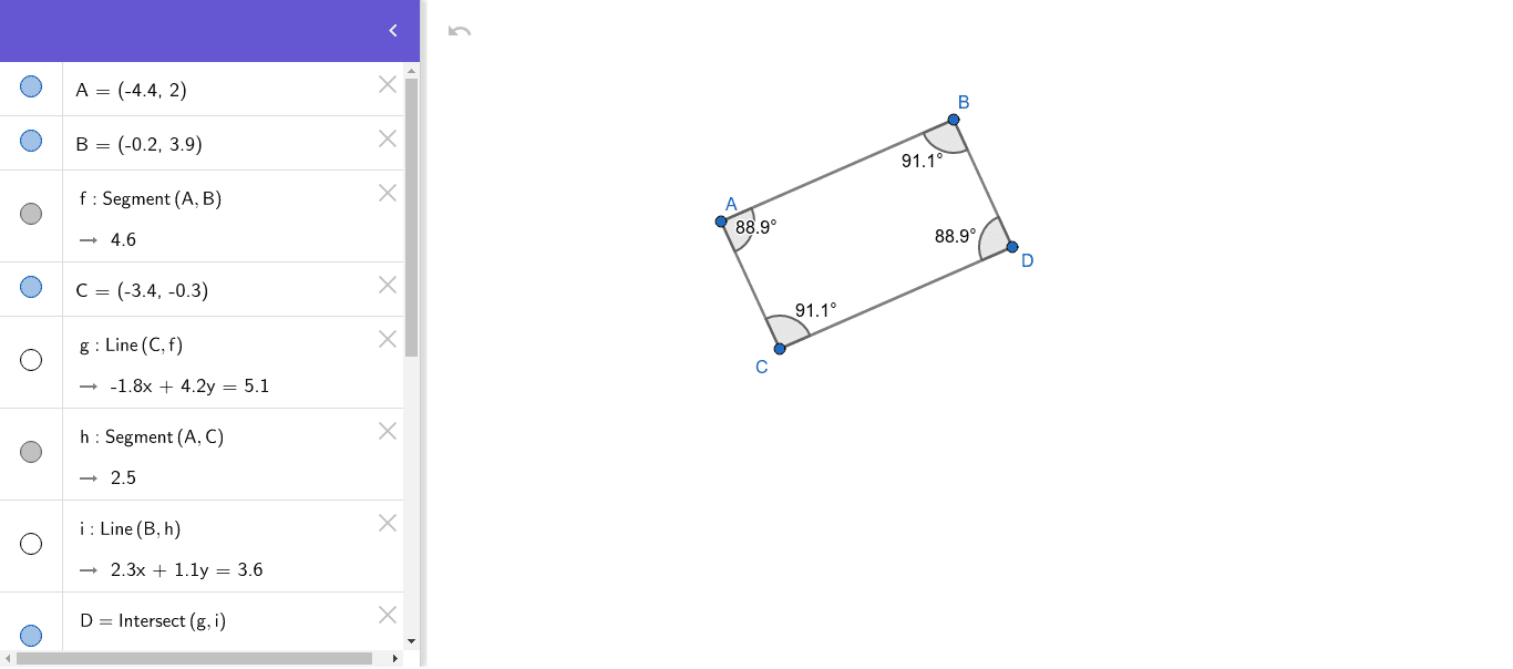 Adjacent Angles of Parallelograms – GeoGebra