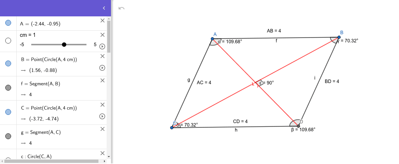 Interactive Rhombus – GeoGebra