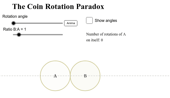 The Coin Rotation Pradox GeoGebra