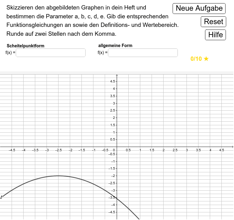 Quadratische Funktionen - Funktionsgleichung – GeoGebra