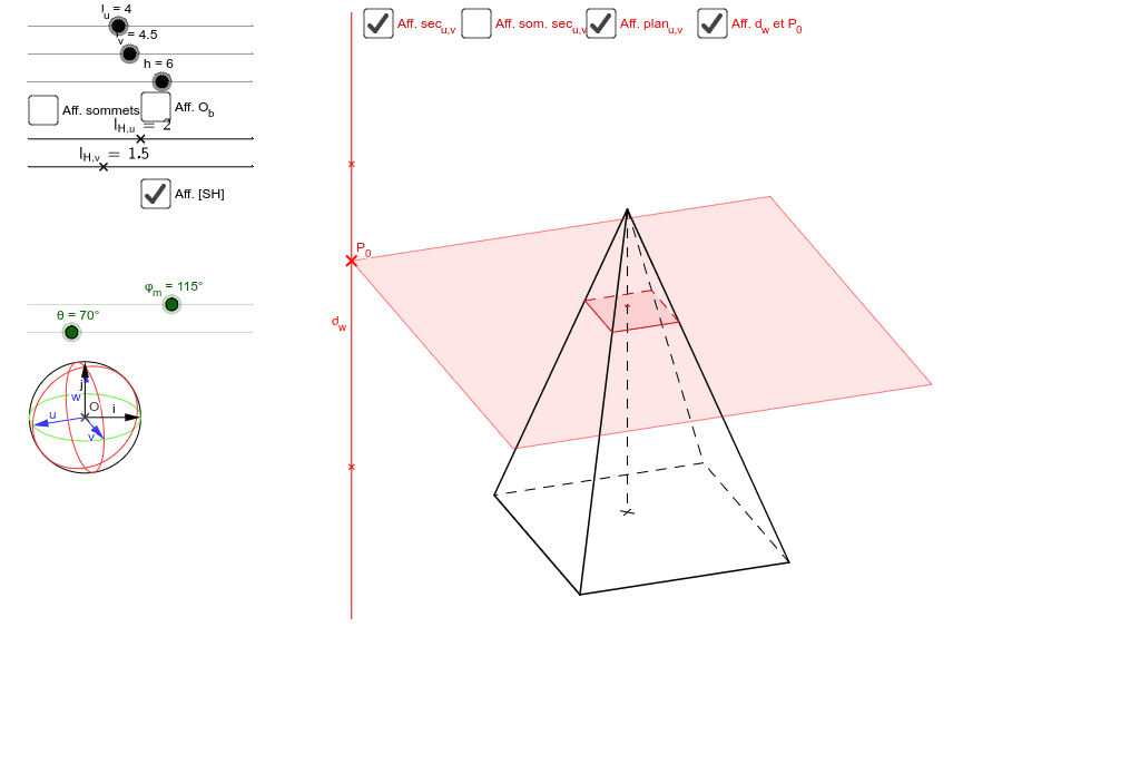 Section Pyramide Geogebra