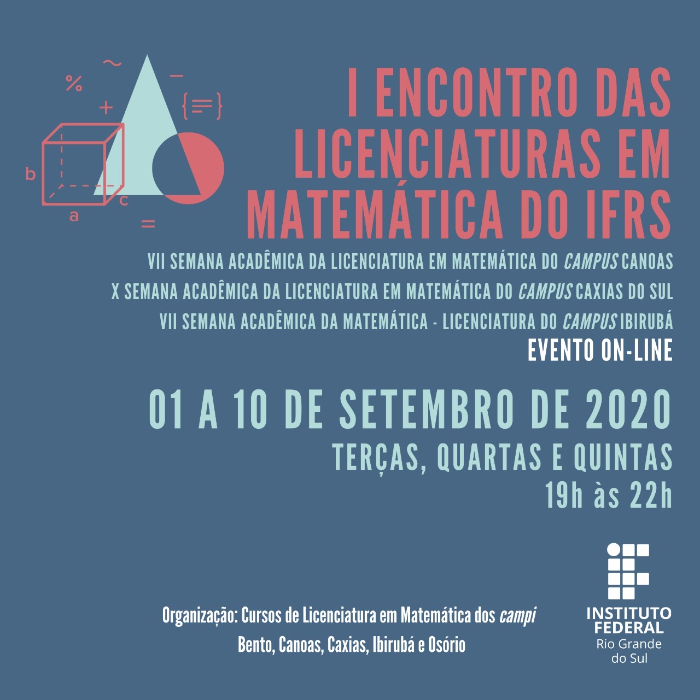 01.09 a 10.09.2020 (Inscrições até 29.08.2020)