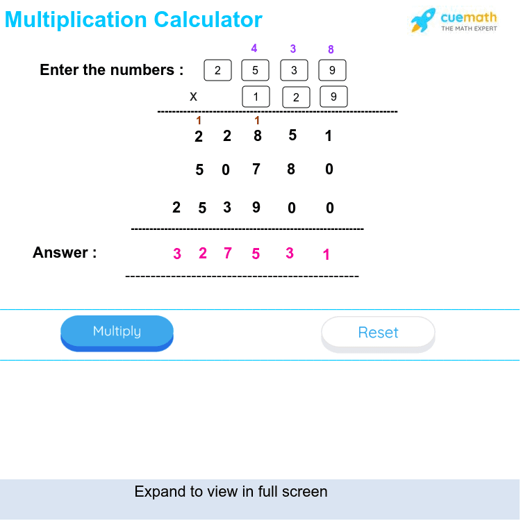 Step by step multiplication outlet calculator