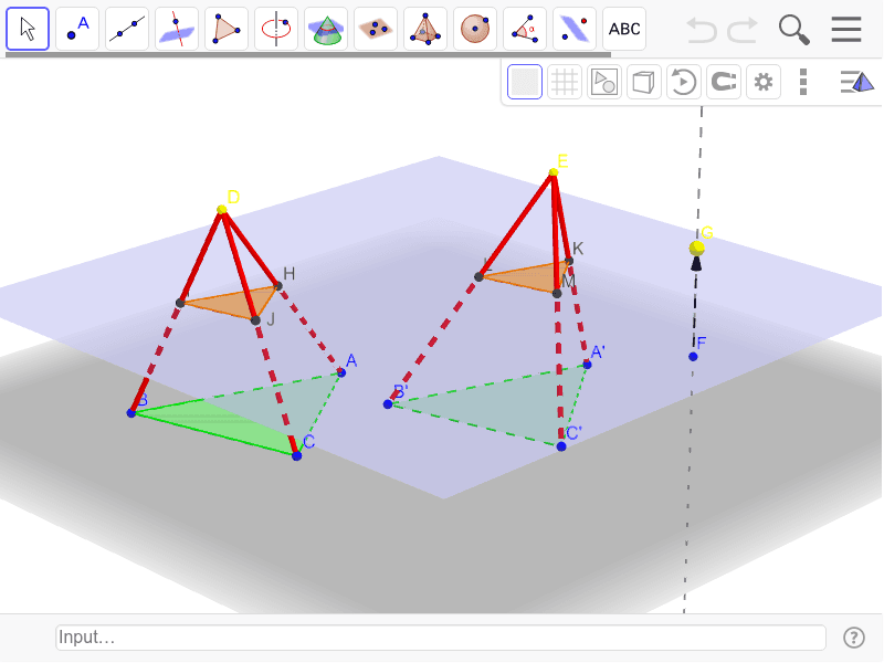 equal cross sections – GeoGebra