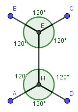 Puntos de Steiner, E y H, de un problema particular con 4 puntos