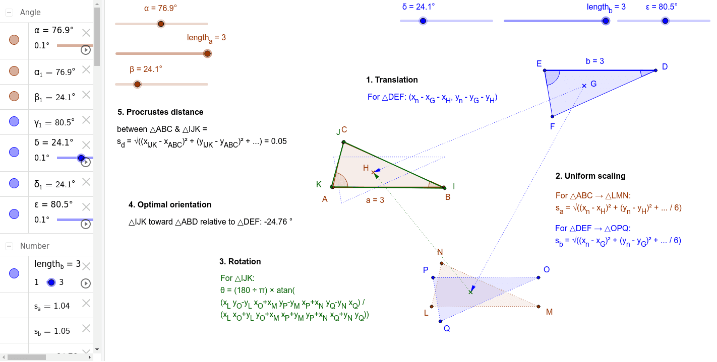 Kendall's shape space for triangles is a two-dimensional manifold with