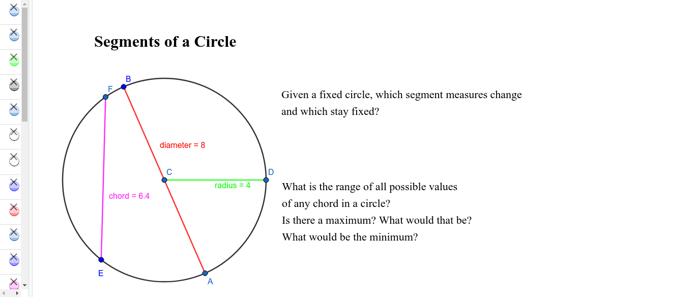 Segments of a Circle – GeoGebra