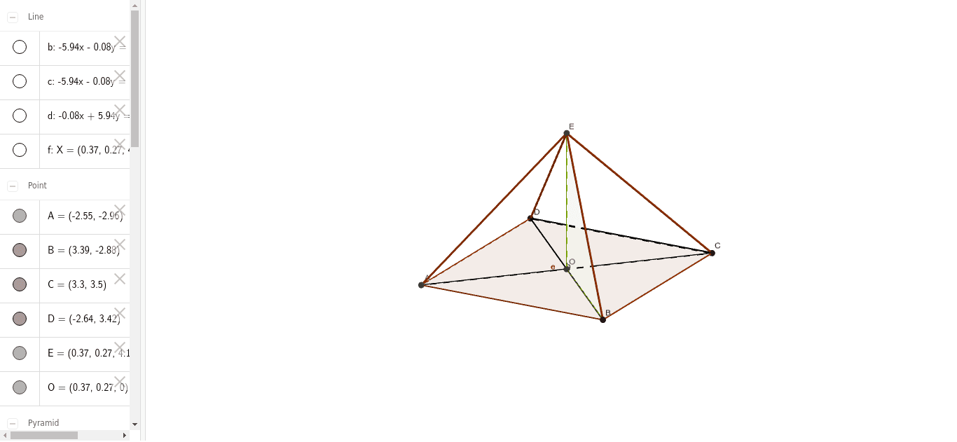 פירמידה מרובעת – GeoGebra