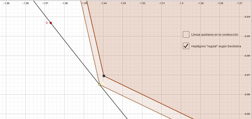 El heptágono regular no es constructible (ni GeoGebra puede)