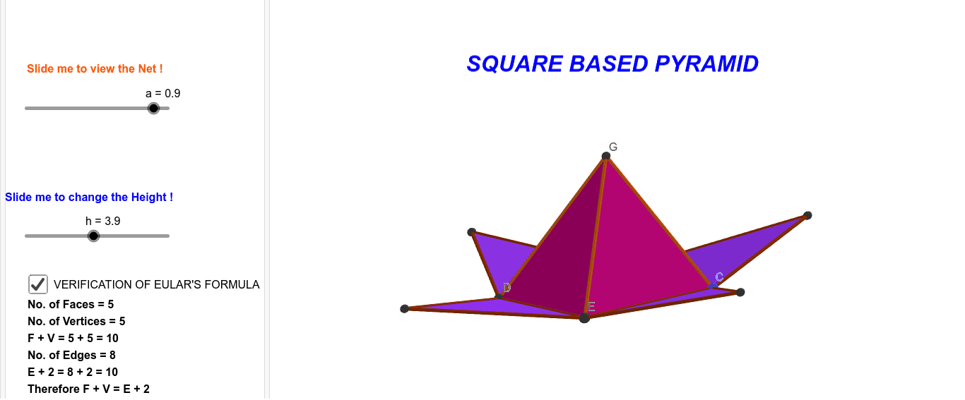 SQUARE BASED PYRAMID – GeoGebra