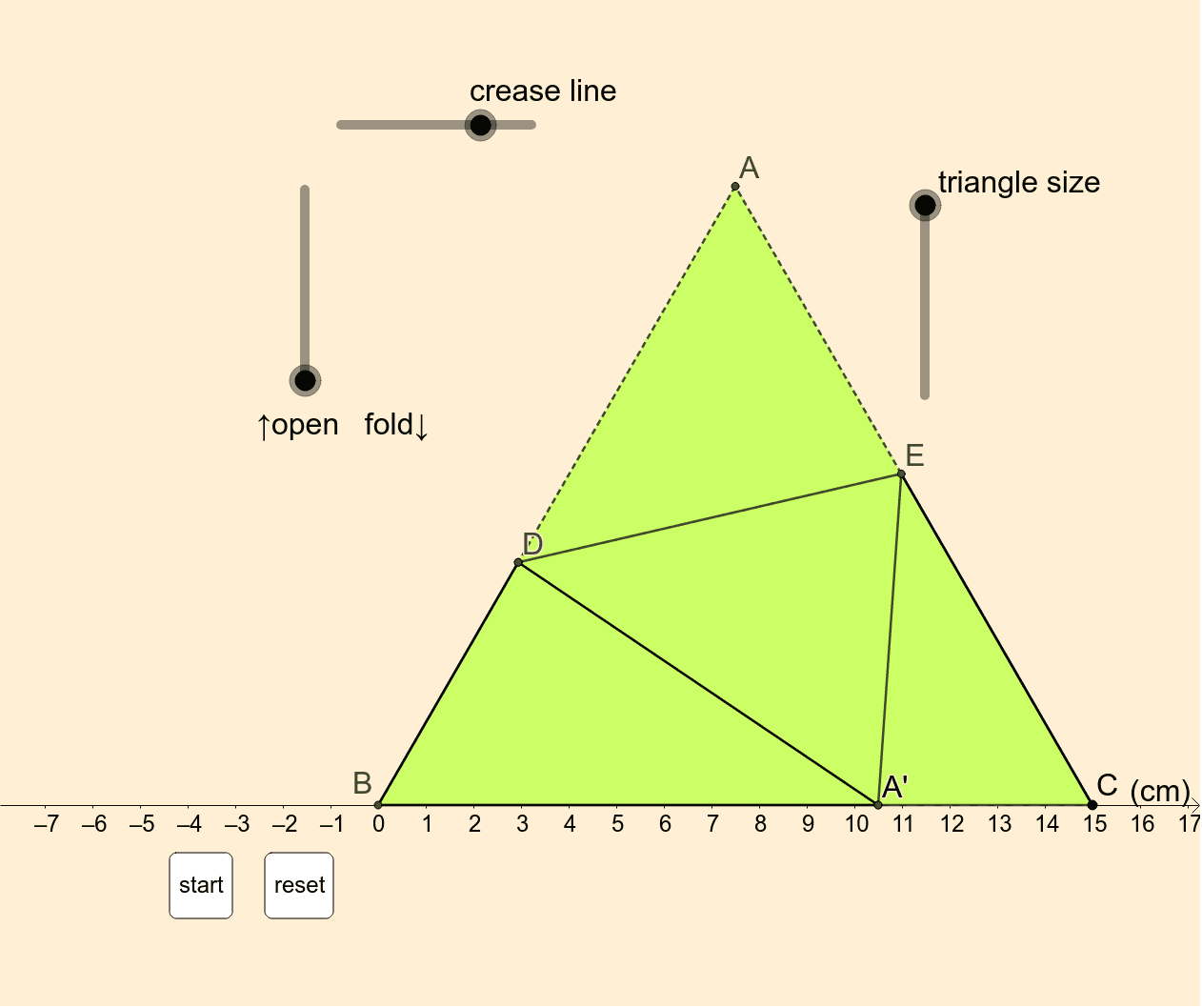 Fold Equilateral Triangle 正三角形の折り返し 相似 Geogebra