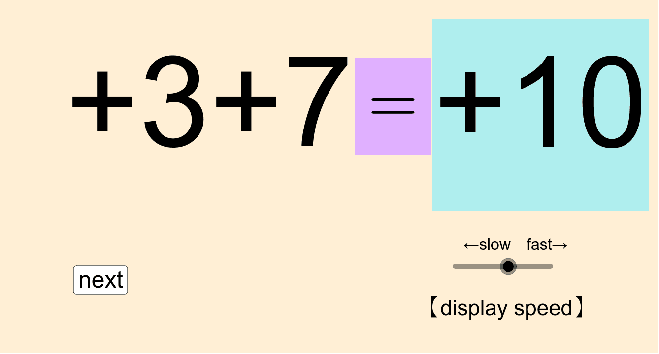 改訂版 正負の数 代数和 フラッシュカード Geogebra